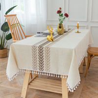 Nappe brodée Offre Spéciale DaiRui nappe en lin imperméable pour la décoration de fête de mariage