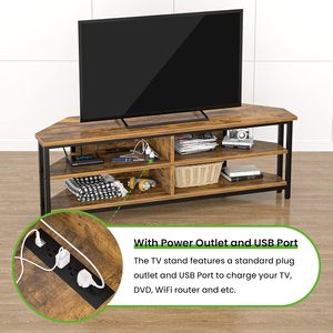 Moderno Soporte de <span class=keywords><strong>TV</strong></span> <span class=keywords><strong>Esquinero</strong></span> de Madera Ecológica con Tomacorriente y Gabinetes de Almacenamiento, Consola de <span class=keywords><strong>TV</strong></span> <span class=keywords><strong>para</strong></span> Sala de Estar, Compatible con Televisores de <span class=keywords><strong>55</strong></span>-59 <span class=keywords><strong>Pulgadas</strong></span> - Product Image 5