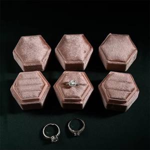 <strong>Luxury</strong> Custom Logo Suede Small Single Slots <strong>Ring</strong> <strong>Box</strong> Wholesale Hexagon Velvet <strong>Ring</strong> <strong>Box</strong> Travel Jewelry <strong>Box</strong> - Product Image 3