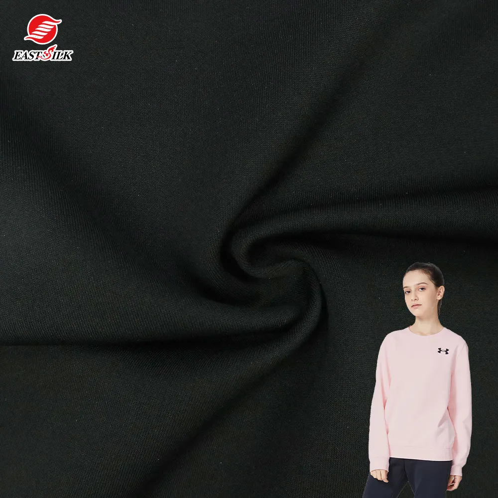 Procesamiento de textiles Poliéster Spandex Material Scuba Ropa deportiva Tela para prendas Ropa Camiseta Vestido de mujer