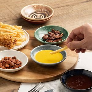 Underglaze Color Ceramic Soy <b>Sauce</b> & Vinegar Dish Hot Pot Seasoning Tableware Round Appetizer Dishes Porcelain Dipping Dishes - Product Image 4