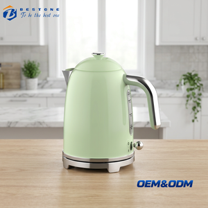 1.7L <b>Light</b> Green Stainless Steel Electric <b>Tea</b> Kettle Hot Water Maker with <b>LED</b> Indicator Dry Boil Protection and Cord Storage - Product Image 1