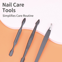 Ensemble de manucure et de pédicure en acier inoxydable de qualité supérieure de couleur noire Kit de coupe-ongles luxueux avec caractéristiques communes