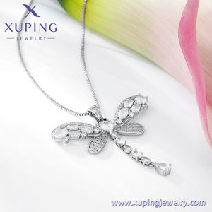 XUPING Collar de Libélula de Acero Inoxidable con Incrustaciones de Zirconia, Joyería de Moda Inspirada en la Naturaleza - Product Image 4