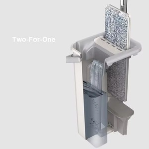 Tuyệt Vời Sàn Lau Bộ Làm Sạch Lau Và Xô Miễn Phí Rửa Tay Sợi Nhỏ Làm Sạch Phẳng Bóp Ma Thuật Sàn Gỗ Lười Biếng Lau - Product Image 4