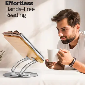 360 Rotating Book Stand For Reading Adjustable Book Holder Hands Free Cookbook Textbook Stand