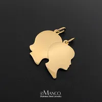 Pendentif Breloque Créatif Géométrique Mignon en Acier Inoxydable EMANCO pour Fabrication de Bijoux Tendance, Vente en Gros et Dropshipping Direct Usine