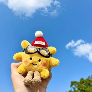 Ciondolo Peluche a Forma di Sole con Cappello <span class=keywords><strong>e</strong></span> Occhiali, Portachiavi a Tema Solare, Bambola Carina <span class=keywords><strong>e</strong></span> Raffinata - Product Image 1
