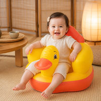 Siège de sol gonflable pour bébé avec pompe à air intégrée, canapé portable pour bébé, idéal pour apprendre à s'asseoir, l'alimentation, la chambre à coucher, le salon