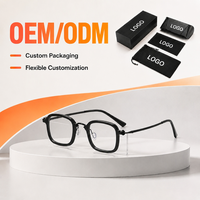 Monture de lunettes en acétate de titane, monture optique carrée rétro, monture de lunettes sur mesure OEM ODM, monture de lunettes pour myopie