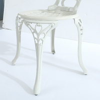 Ensemble de table et 2 chaises en aluminium moulé blanc, durable et confortable, pour balcon, terrasse, jardin, hôtel, patio