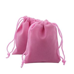 ถุงกำมะหยี่สีชมพูขนาด 7*9 ซม. พร้อมเชือกผูก สำหรับใส่เครื่องประดับและของขวัญ ปรับแต่งโลโก้ได้ เหมาะสำหรับบรรจุภัณฑ์เครื่องสำอาง - Product Image 2
