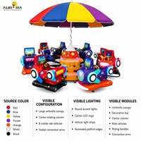 Manège compact électrique en forme d'avion avec mouvement vertical, 6 places, éclairage LED, pour les opérateurs de centres d'amusement pour enfants