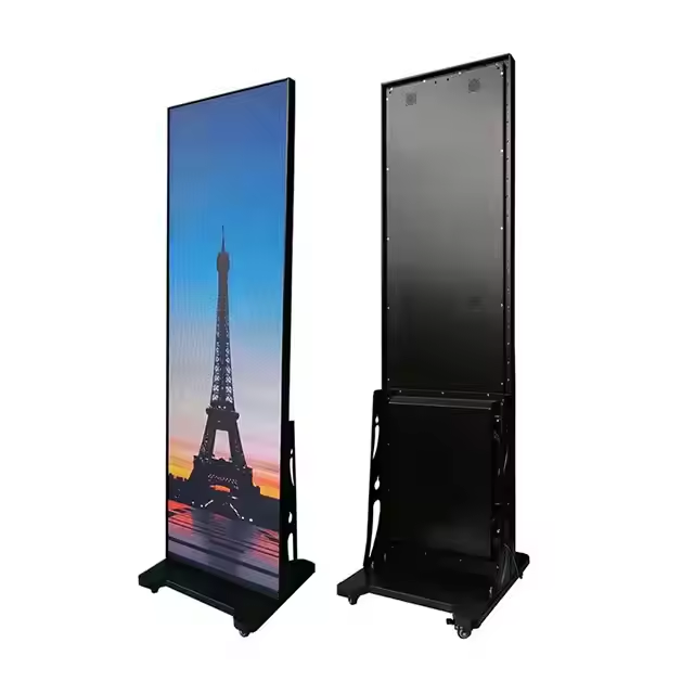 Portable Digital LED Display Screen 640*1920mm Mirror LED Poster Display Screen P1.86 P2 P2.5 IP65 Rated Manufacturer Direct