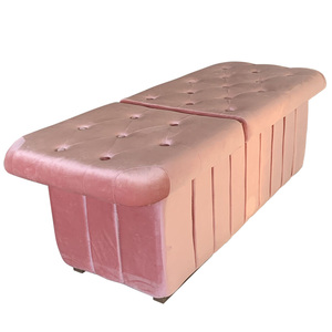 เตียงนวดเสริมสวยไฟฟ้า 3 มอเตอร์ พับได้ หนังสังเคราะห์สีชมพู สำหรับสปา ซาลอน ทำทรีทเมนท์หน้า สัก ใช้ในห้องนอนหรือห้องใต้ดิน - Product Image 6