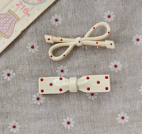 Ankela Red Wavy Bow Hairpin Cute White Bangs Sweet Duckbill Clip Female Side Clip Hair Accessories Back to School Graduation