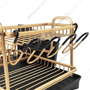 Escurridor de Platos con Bandeja de Aluminio y Hierro de Secado Rápido para Encimera de Cocina Cuadrado - Product Image 4