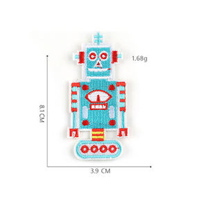 Yiwu wintop vendita calda adorabile <span class=keywords><strong>mr</strong></span> robot design ricamato toppe da stiro personalizzate per ragazzo vestiti camicia manica corta - Product Image 5