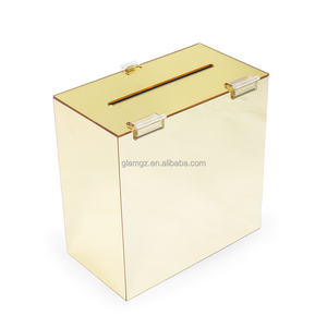 Vàng Bộ Sưu Tập Thiết Kế Phong Bì Nhựa Hiển Thị Có Nhu Cầu Cũng Acrylic Thẻ Quà Tặng Đám Cưới Tiền Hộp Với Khóa Cho Đám Cưới - Product Image 6