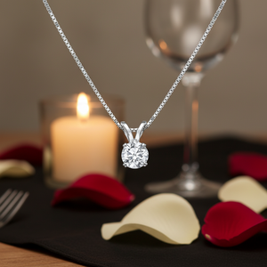 14K oro blanco 1 Real Natural redondo solitario diamante colgante Simple elegante corte brillante estilo clásico para aniversario - Product Image 3