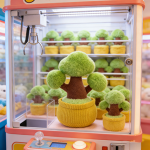 Jouets en peluche pour enfants, animaux en peluche, 8 pouces, thème anime, en forme d'<span class=keywords><strong>arbre</strong></span> en pot, avec feuilles vertes pompon, pour machine à griffes, direct usine - Product Image 1