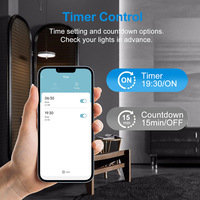 Commutateur intelligent WiFi Tuya avec affichage de la température et de l'humidité Contrôle vocal APP Télécommande électrique Compatible Android