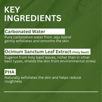 Masque à l'argile moussante à 13 % de PHA de marque privée avec basilic sacré et eau carbonatée |   Nettoyant en profondeur à l'oxygène coréen pour les points noirs et les pores