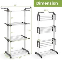 Estante plegable para secar ropa, soporte para colgar ropa, soporte móvil para secadora de ropa, para uso en interiores y exteriores, embalaje de pedidos por correo