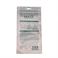 Sac refermable en PET avec fermeture éclair, logo personnalisé, écologique, durable, thermoscellable, pour masque chirurgical, anti-poussière, hygiénique, pour l'expédition et le stockage, YAE-PACK