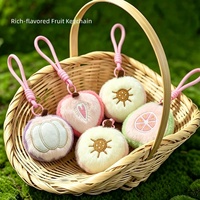 Gantungan Kunci Boneka Buah Lucu Lembut Empuk Persik Labu Jeruk Hiasan Tas Mini Liontin Gantungan Kunci Ulang Tahun Pereda Stres Unisex