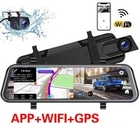 Enregistreur de voiture 2K à double objectif 10 pouces plein écran 1080P Streaming Media DVR de voiture avec GPS Vision nocturne Caméra de tableau de bord de voiture