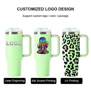 Taza de Viaje de Acero Inoxidable de 40 oz con Aislamiento al Vacío de Doble Pared, con Asa y Tapa para Fiestas - Product Image 3