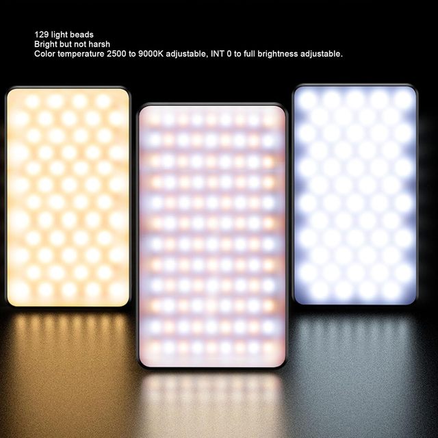 Magnetic RGB LED Video Light Full Color Portable Pocket Phone Fill Light for Creative Photography Vlog Atmosphere Lamp Type-C