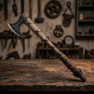 Hache Viking MDM AXES KNIVES de Ragnar Lothbrok - Hachette prête pour la bataille (acier à haute teneur en carbone HC 5160, manche en bois de frêne, 17 pouces, 600g) - Product Image 3