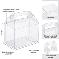 Boîtes à cupcakes en plastique PET recyclables de qualité alimentaire avec revêtement UV et rectangle transparent avec poignée pour présentation de gâteaux et de biscuits