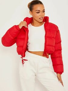 Custom logo Trench <strong>Winter</strong> Women's Coats Zipper Crop <strong>Top</strong> Puffer Jacket - Product Image 4