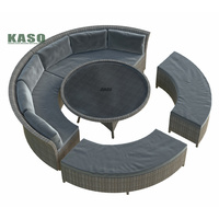 Kits de Patio, balcon, extérieur, petit rotin, 3 pièces, meubles en corde, Table, canapé, de luxe, jardin, ensemble de salle à manger