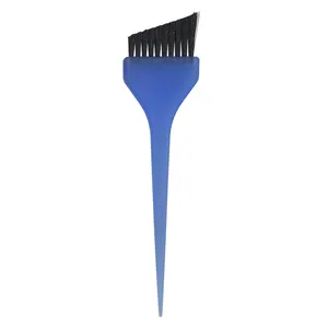 Прозрачная синяя пластиковая матовая ручка для окрашивания волос в форме угловой кисти