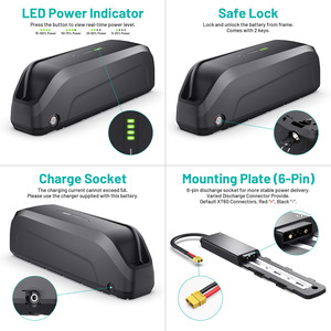 Batterie de vélo électrique haute capacité 6 broches 48V 20Ah 20.8Ah, pack de batteries au lithium 21700, chargeur de batterie de vélo de montagne électrique BMS 45A - Product Image 4