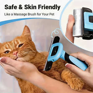 Pettine per toelettatura cani Elecpet all'ingrosso, spazzola rimuovi peli animali, pettine semplice riutilizzabile in acciaio inossidabile per la toelettatura di cani, all'ingrosso - Product Image 2