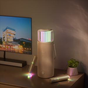 KUANGXIANG Enceintes portables 5-en-1 60W avec basses puissantes, pour intérieur et extérieur, camping, avec lampe d'ambiance et batterie externe - Product Image 2