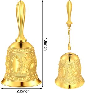 Hot Selling Antique Hand <strong>Bell</strong> Call <strong>Bell</strong> <strong>Brass</strong> Wedding Gold Silver Tourist Souvenir <strong>Brass</strong> Hand <strong>Bells</strong> - Product Image 2