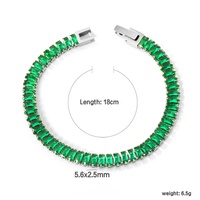 Bracelet Tennis en Zircon Taille Émeraude Plaqué Or 18K pour Femmes aux Poignets Larges – Collection Boutique Sourcing