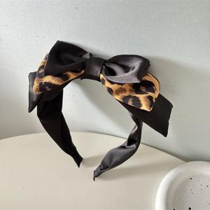 Serre-tête imprimé léopard pour femme, grand nœud multicouche, accessoire de mode - Product Image 4