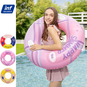 Flotador Inflable Redondo Rosa con Asas, 90cm de Diámetro Exterior, Unisex, para Piscina y Parque Acuático - Product Image 5