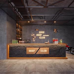 Bancone in MDF Stile Industriale Retrò per Bar Palestra Ristorante <span class=keywords><strong>Hotel</strong></span> Centro Commerciale <span class=keywords><strong>Reception</strong></span> Cassa Griglia Hot Pot - Product Image 1
