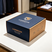 Boîte en carton ondulé personnalisée, impression offset bicolore marine, production en 72h, pour chemises et vêtements sur mesure, boîte d'expédition pour nettoyage à sec