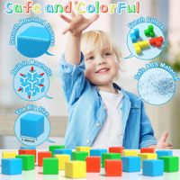 Jouets sensoriels Montessori pour l'éducation et l'imagination des enfants, cubes de construction magnétiques Minecraft, blocs aimantés pour enfants