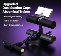 Appareil de fitness réglable pour abdominaux avec ventouses et support de cheville, pour entraînement sportif à domicile