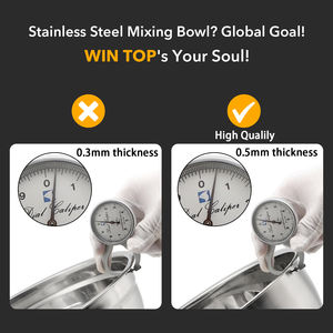 بيع بالجملة سلطة مطبخ من الفولاذ المقاوم للصدأ مع أواني منزلية شفافة بقاعدة مانعة للإنزلاق ومعدن وصار - Product Image 3